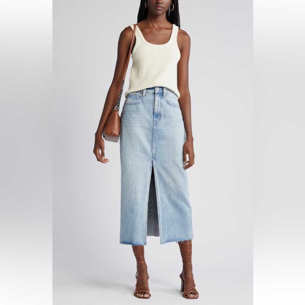 Pistola Alice Denim Midi Skirt w/ slit
